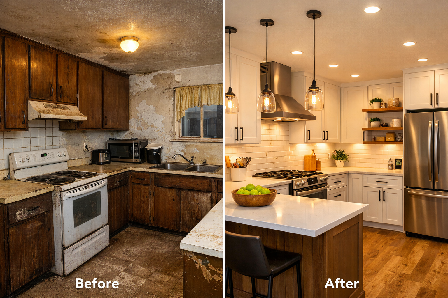 Before and After Kitchen Renovation